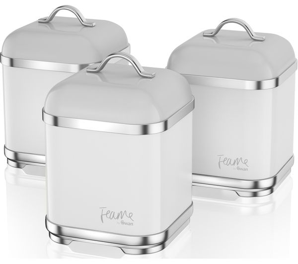 SWAN Fearne by SWAN SWKA1025TEN Square 1.5 litre Storage Canisters - Truffle, Set of 3