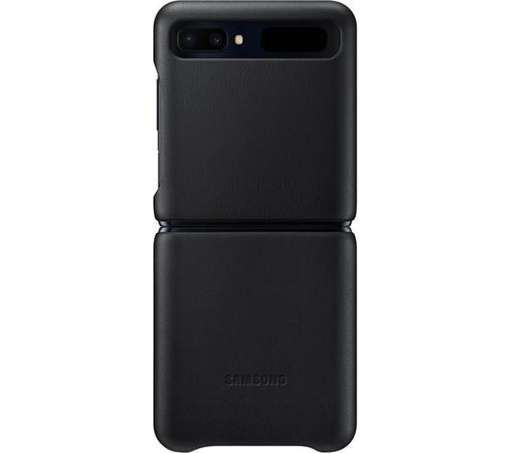 SAMSUNG Galaxy Z Flip Leather Case - Black, Black