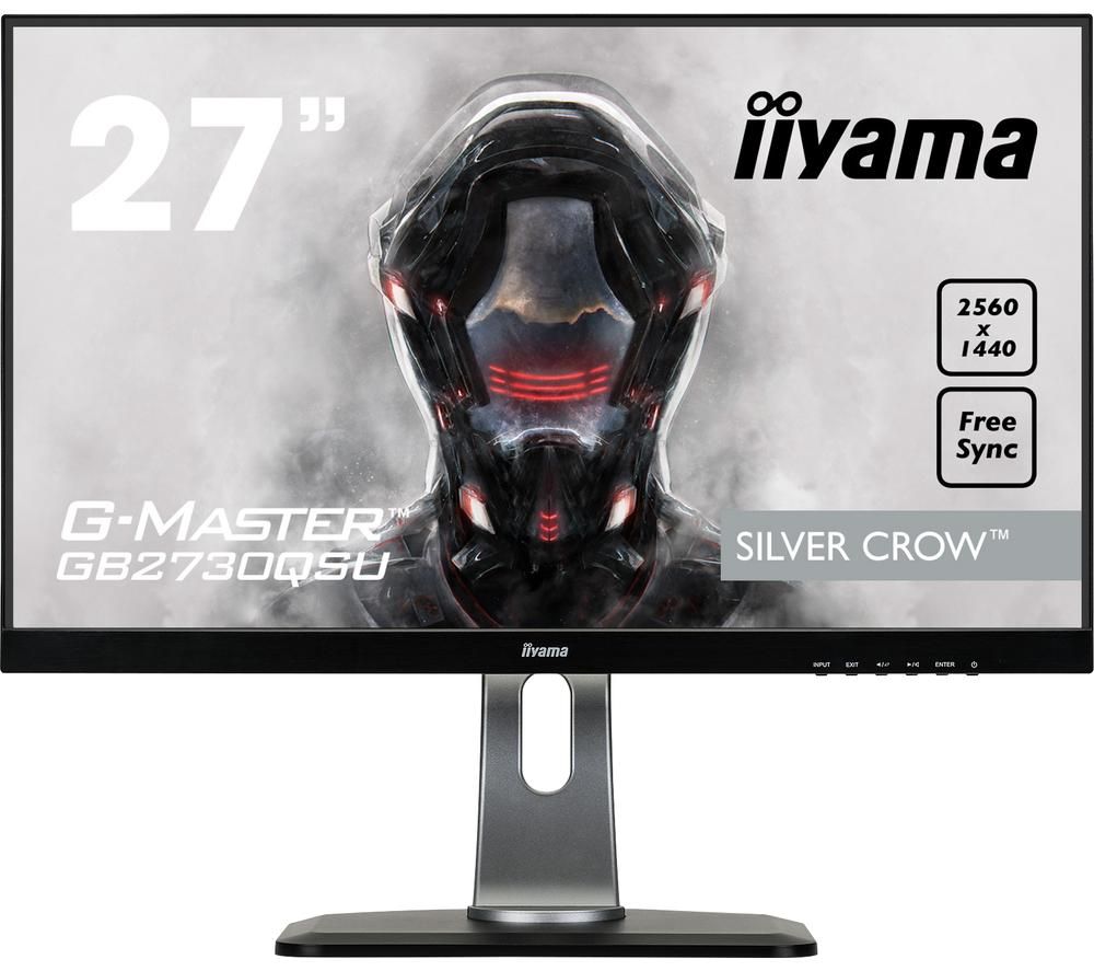 IIYAMA G-MASTER Silver Crow GB2730 Quad HD 27" TN LCD Gaming Monitor - Black, Silver