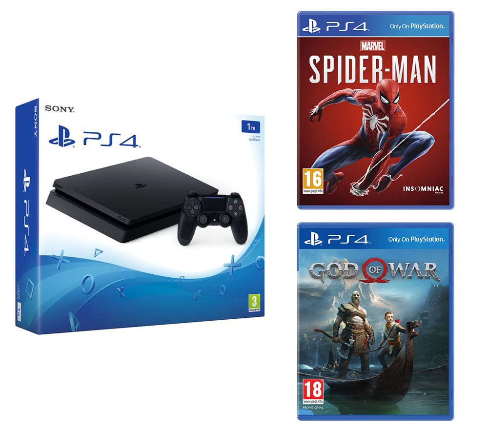 SONY PlayStation 4 1 TB, Marvel's Spider-Man & God Of War Bundle