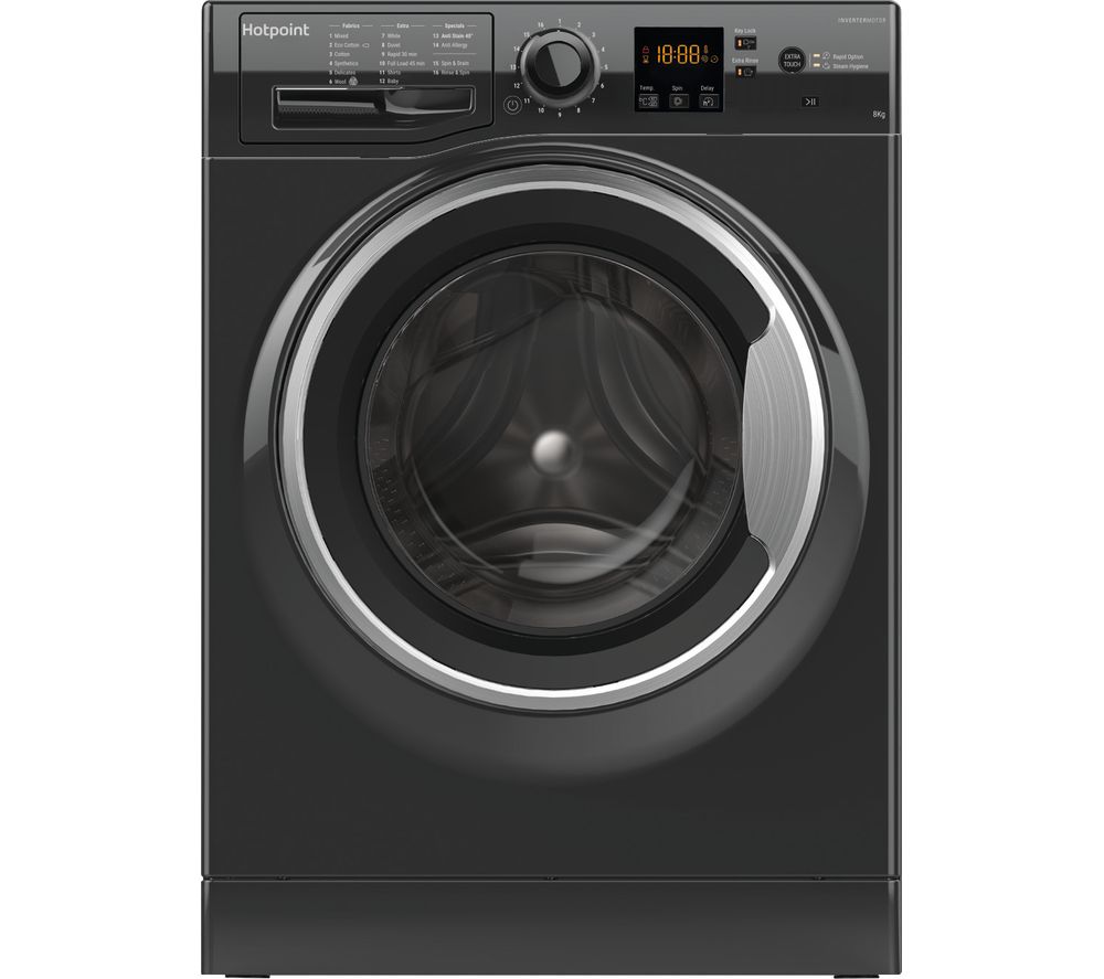 Hotpoint NSWR 843C BS UK 8 kg 1400 Spin Washing Machine - Black, Black