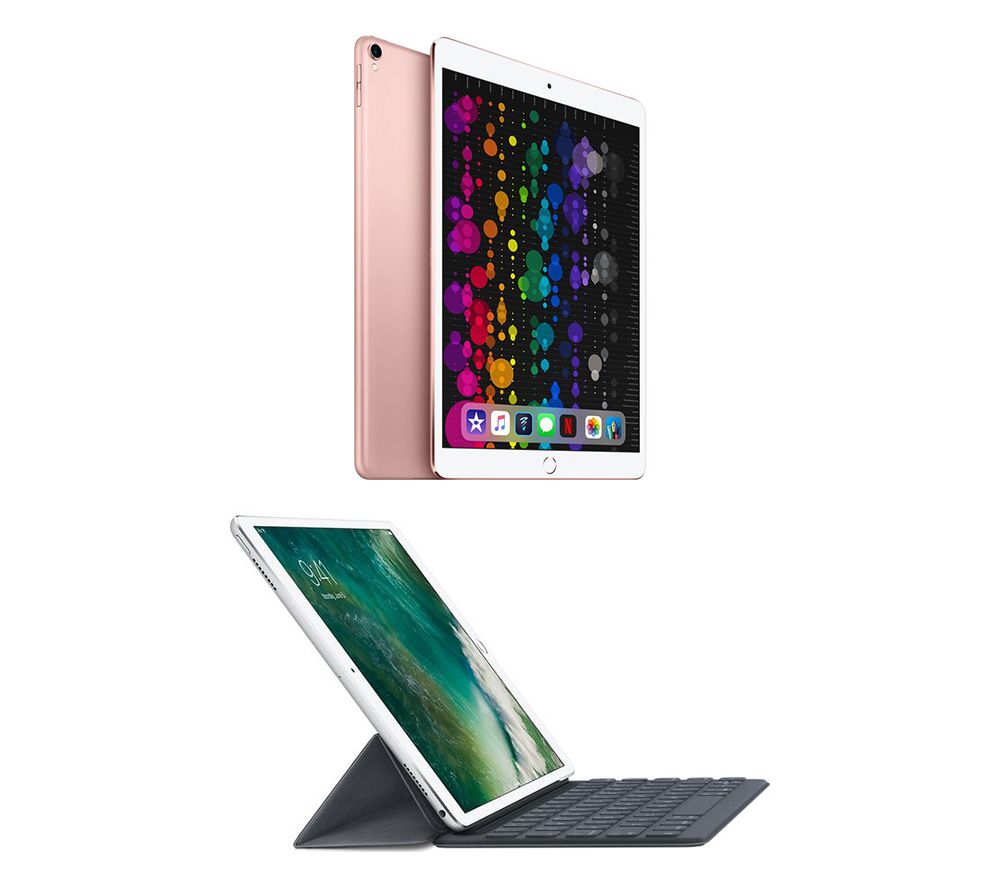 APPLE 10.5" iPad Pro Cellular & 10.5" iPad Smart Keyboard Folio Case Bundle - 256 GB, Rose Gold, Gold