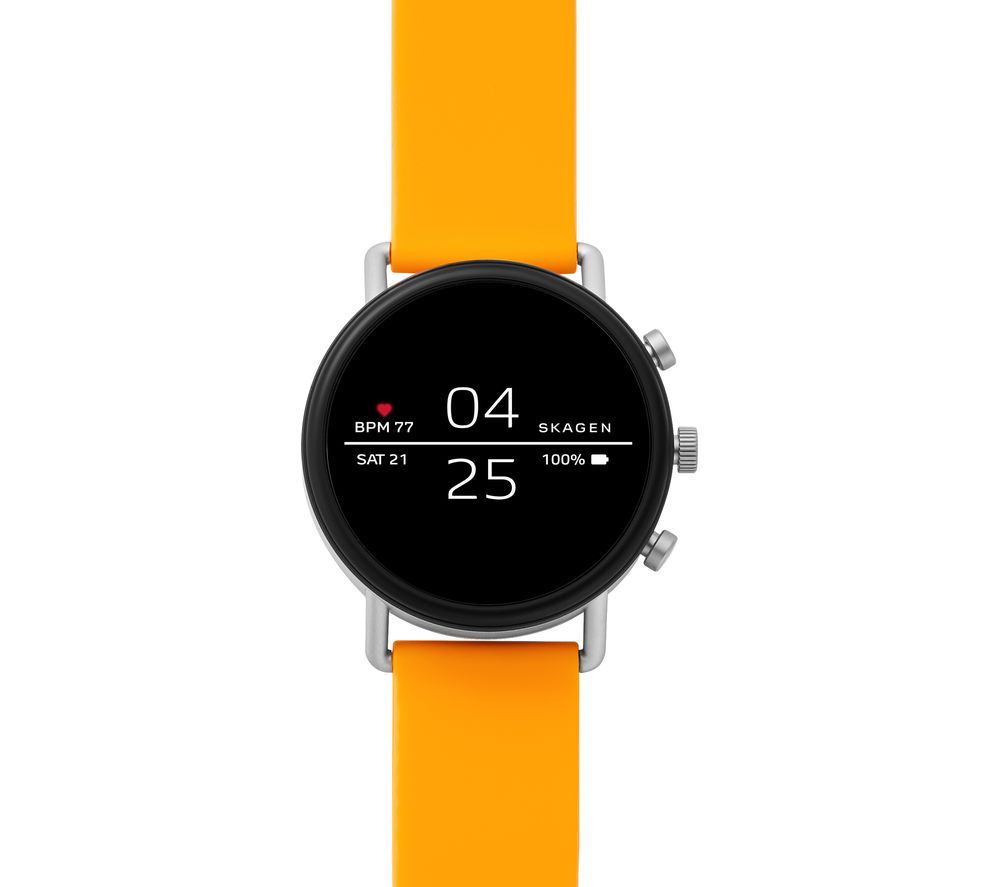 SKAGEN Falster 2 Smartwatch - Yellow, Silicone Strap, Yellow