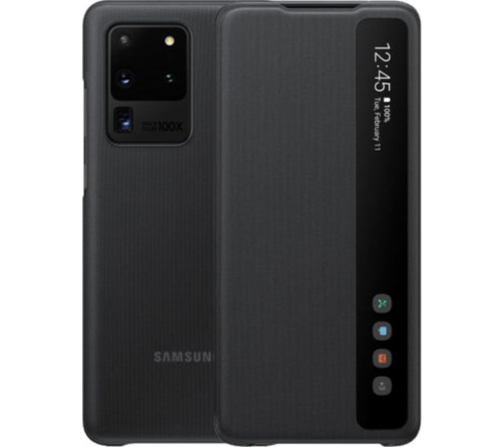 SAMSUNG S20 Ultra Clear View Cover - Black, Black