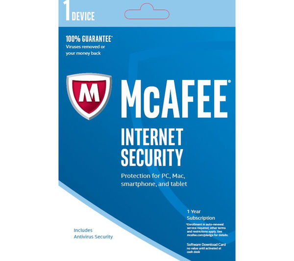 MCAFEE Internet Security 2017 - 1 year for 1 device (download)