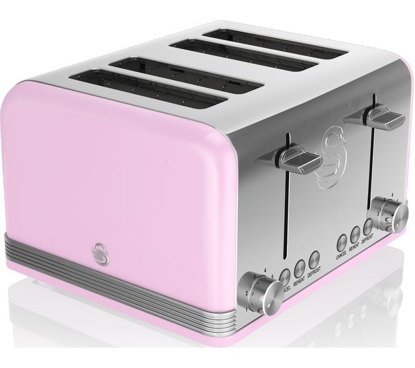 SWAN Retro ST19020PN 4-Slice Toaster - Pink, Pink
