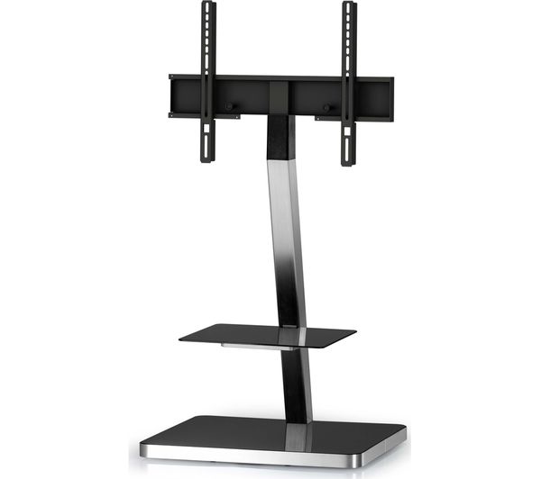 SONOROUS PL2710-BLK-SLV 600 mm TV Stand with Bracket - Black & Silver, Black