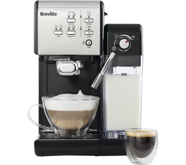 BREVILLE One-Touch VCF107 Coffee Machine - Black & Chrome, Black