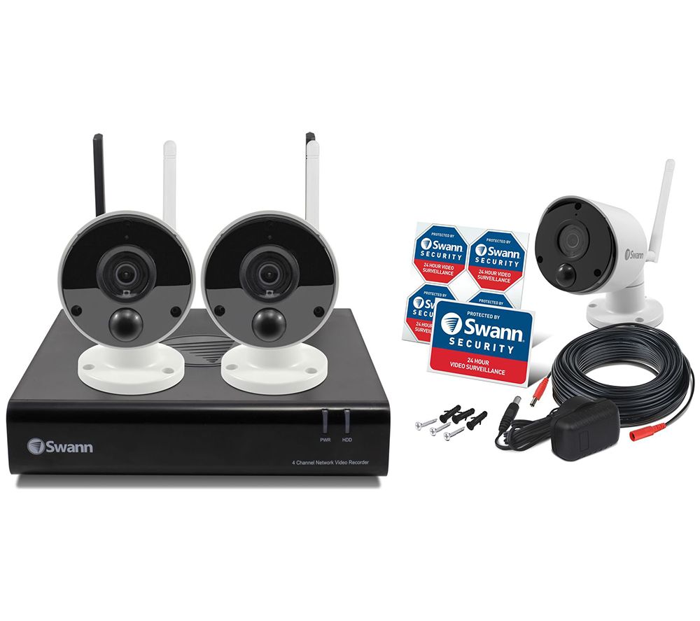 SWANN NVW-490 4-Channel Full HD 1080p Security System Bundle - 16 GB, 3 Cameras