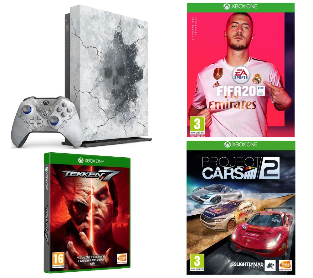 MICROSOFT Limited Edition Gears 5 Xbox One X, FIFA 20, Tekken 7 & Project Cars 2 Bundle, Crimson