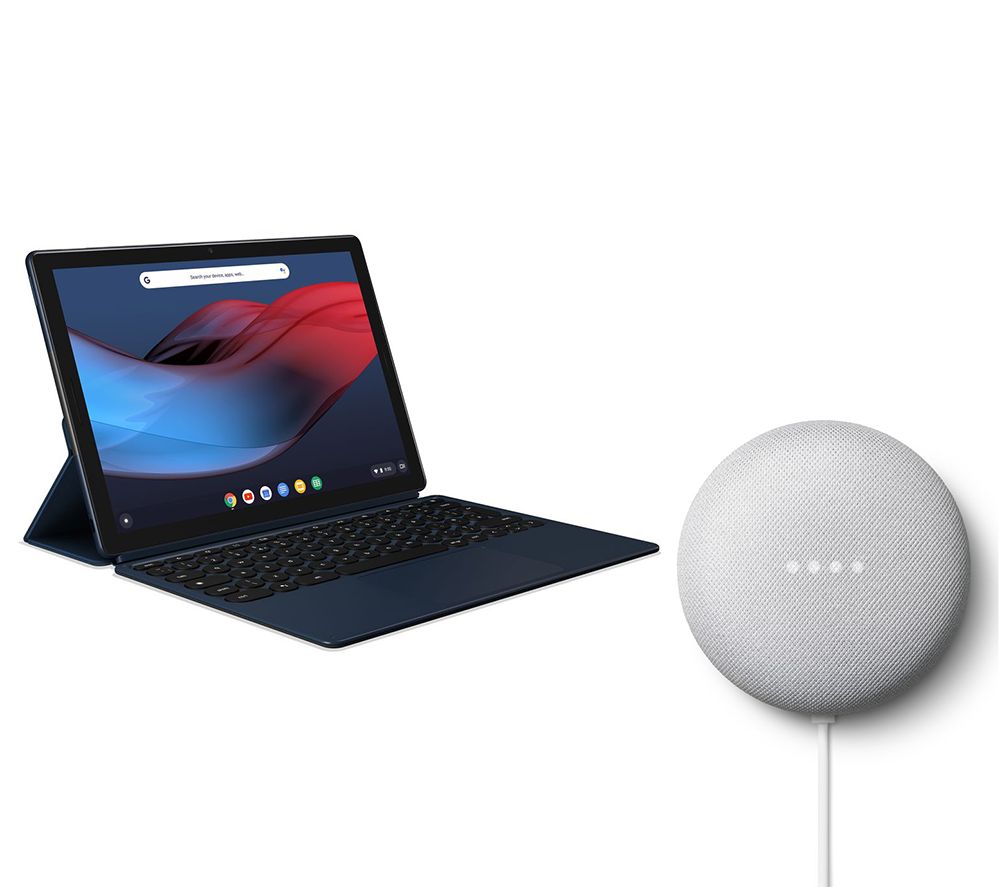 GOOGLE Pixel Slate 12.3" 2 in 1 Chromebook & Chalk Nest Mini (2nd Gen) Bundle, Blue