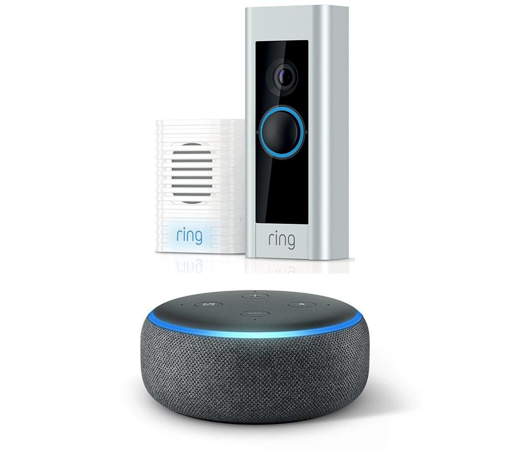 RING Video Doorbell Pro with Chime & Charcoal Amazon Echo Dot (2018) Bundle, Charcoal