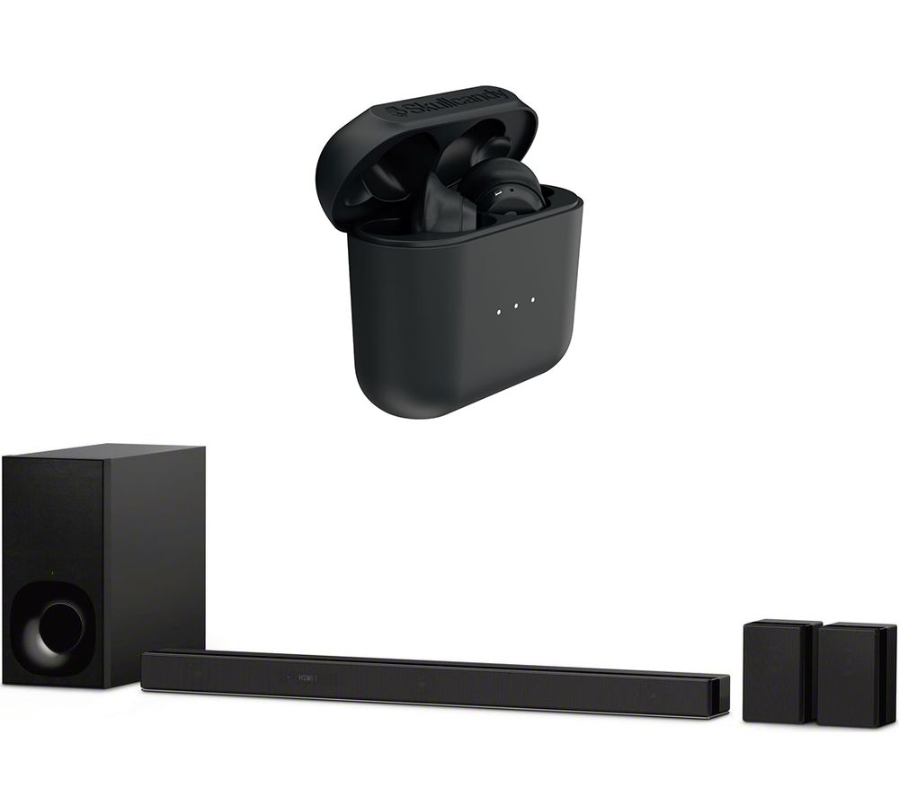 SKULLCANDY Indy Wireless Bluetooth Earphones & Sony HT-ZF9 3.1 Wireless Sound Bar Bundle