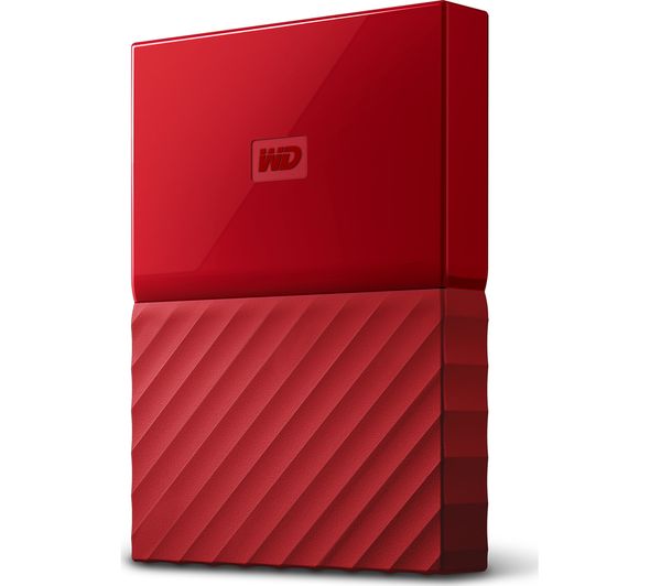 WD My Passport Portable Hard Drive - 1 TB, Red, Red