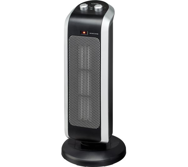 LOGIK L20CTH17 Ceramic Fan Heater - Black & Silver, Black