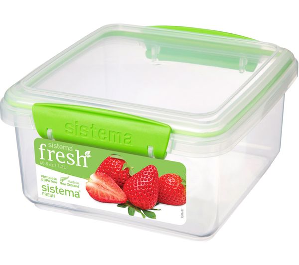 SISTEMA Lunch Plus Fresh 1.2 litre Container - Green, Green