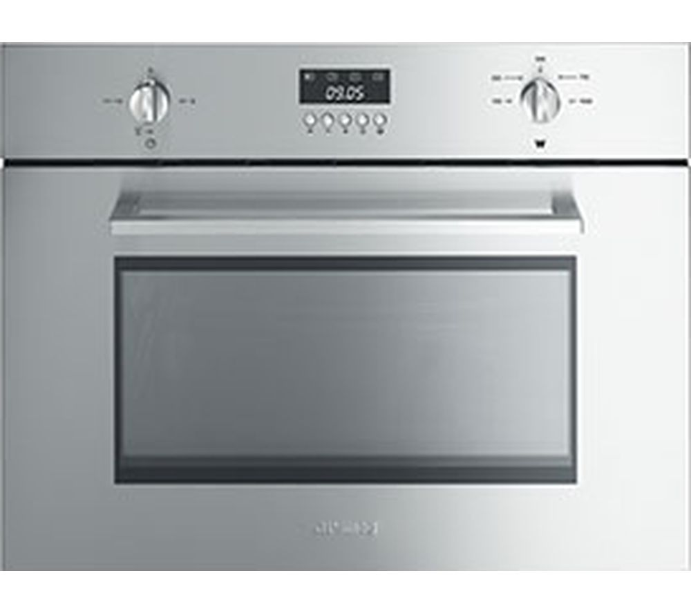 SMEG Cucina SC445MX Built-in Compact Microwave with Grill - Stainless Steel, Stainless Steel