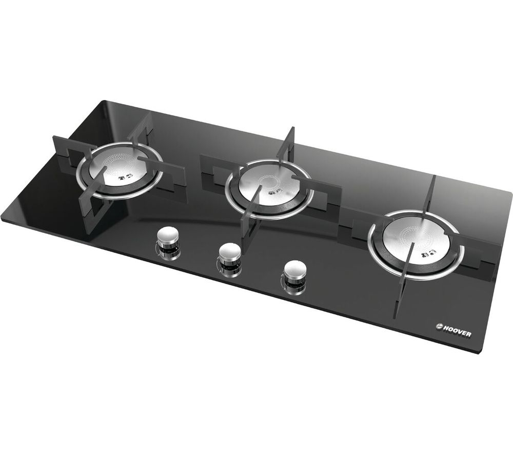 HOOVER Vogue HGV93SXV B Gas Hob - Black, Black