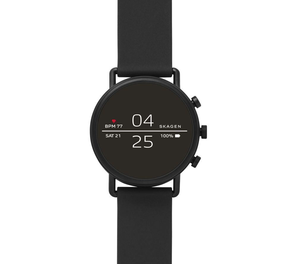 SKAGEN Falster 2 Smartwatch - Black, Leather Strap, Black