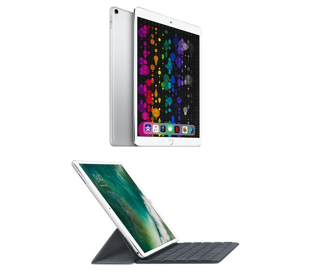 10.5" iPad Pro Cellular & 10.5" iPad Smart Keyboard Folio Case Bundle - 512 GB, Silver, Silver