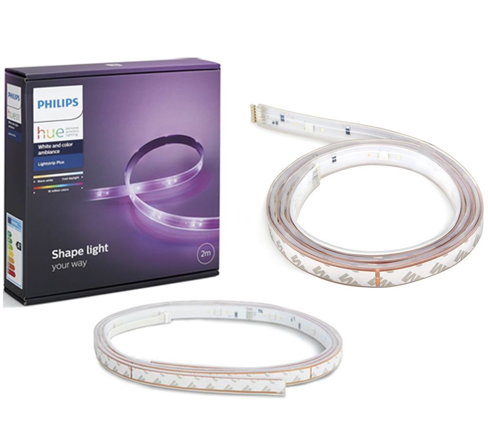 PHILIPS Hue Smart LightStrip Plus LED Extension Pack & Hue Smart LightStrip Plus Starter Kit Bundle, White