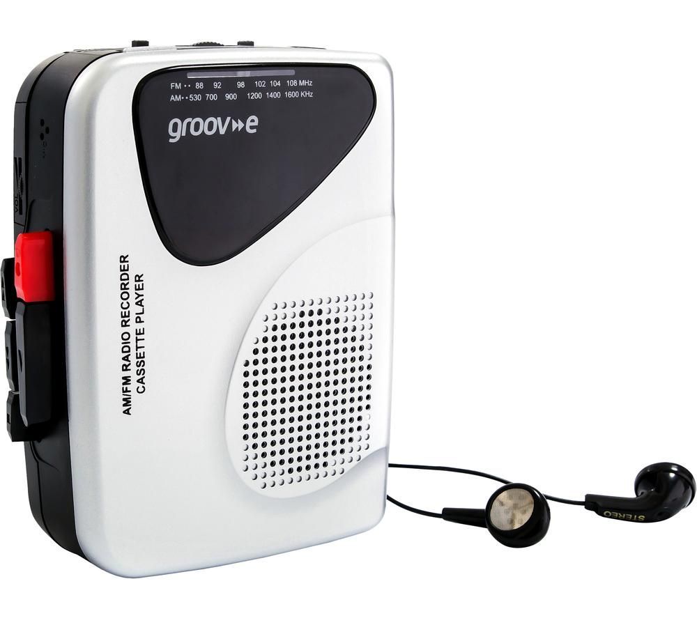 GROOV-E Retro GV-PS525 Personal Cassette Player & Recorder - Silver, Silver