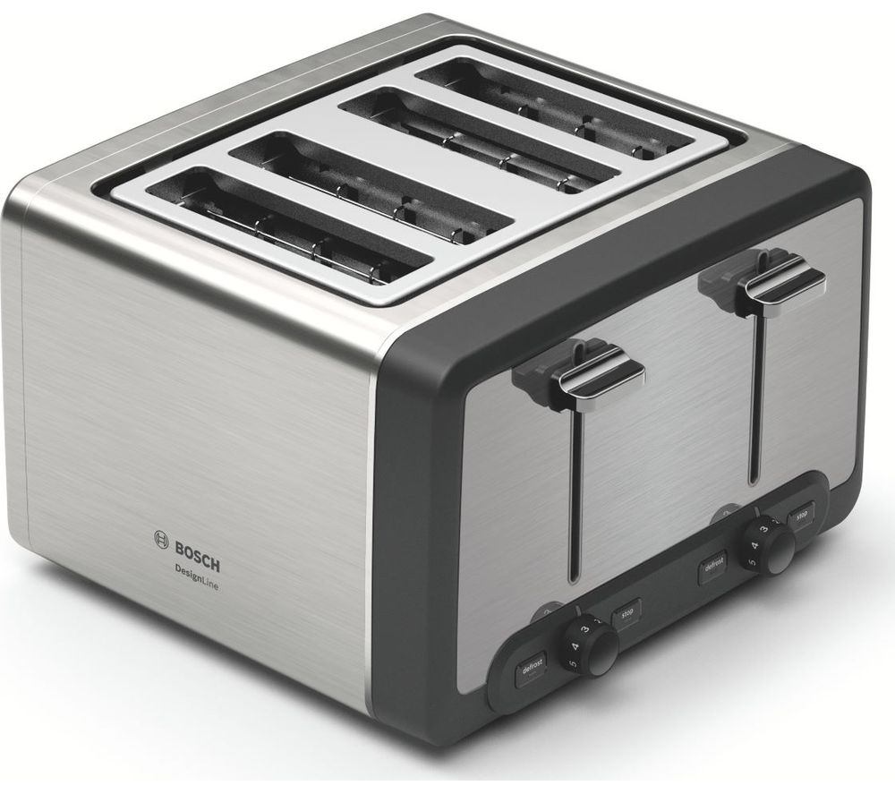 BOSCH DesignLine TAT5P440GB 4-Slice Toaster  Silver, Silver