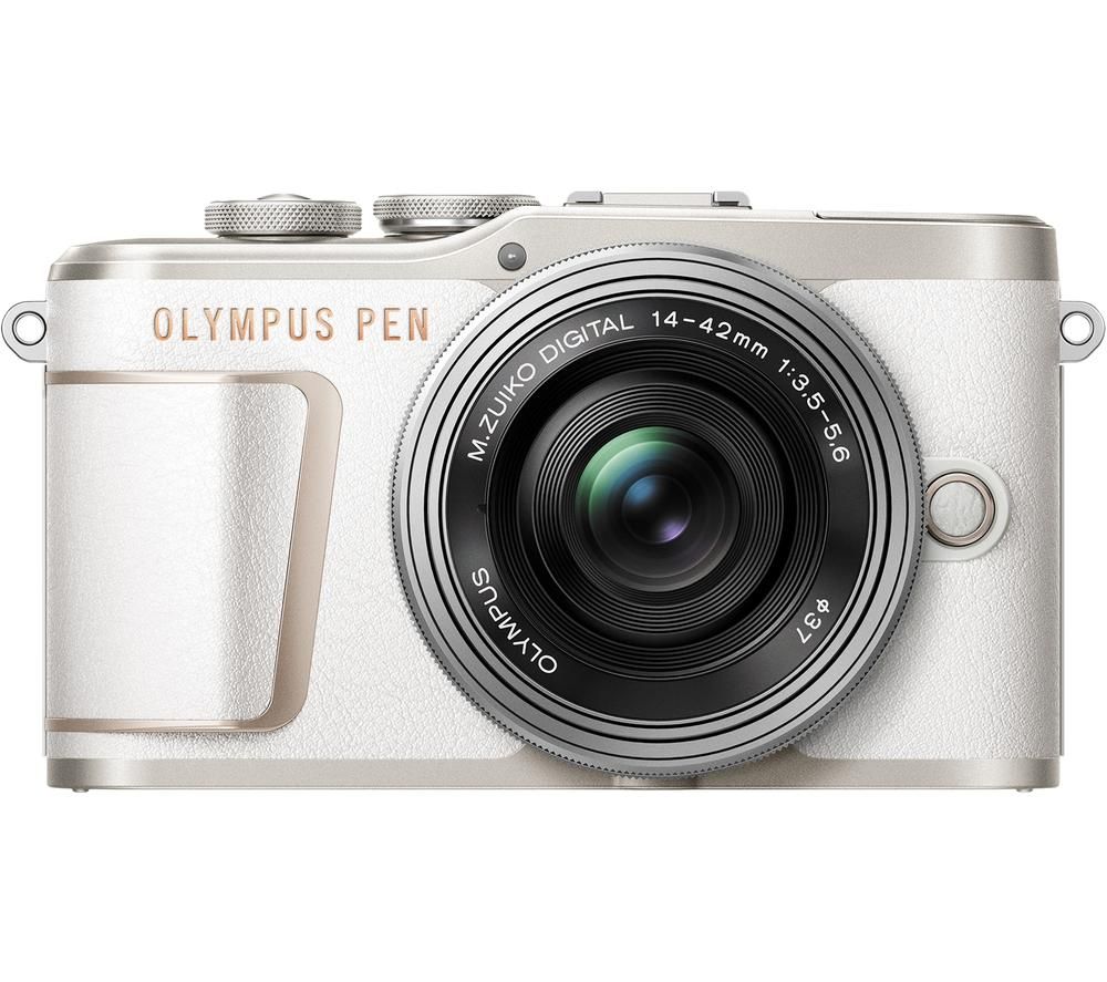 OLYMPUS PEN E-PL10 Mirrorless Camera with M.ZUIKO DIGITAL ED 14-42 mm f/3.5-5.6 EZ Lens - White, White