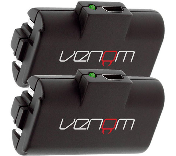 VENOM Xbox One Twin Rechargeable Battery Packs - Black, Black