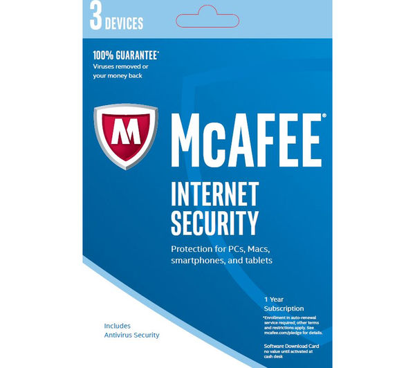 MCAFEE Internet Security 2017 - 1 year for 3 devices (download)