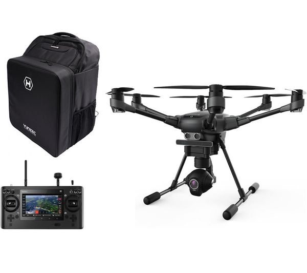 YUNEEC Typhoon H Drone with ST-16 Controller, RealSense Module & Backpack - Black, Black