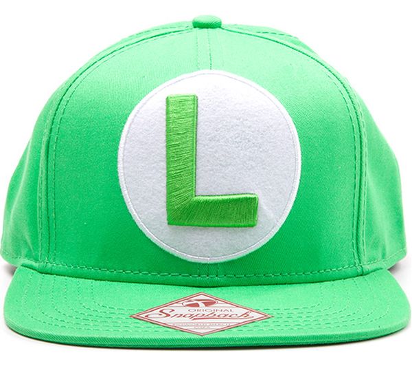 MARIO Luigi Logo Snapback Cap - Green, Green