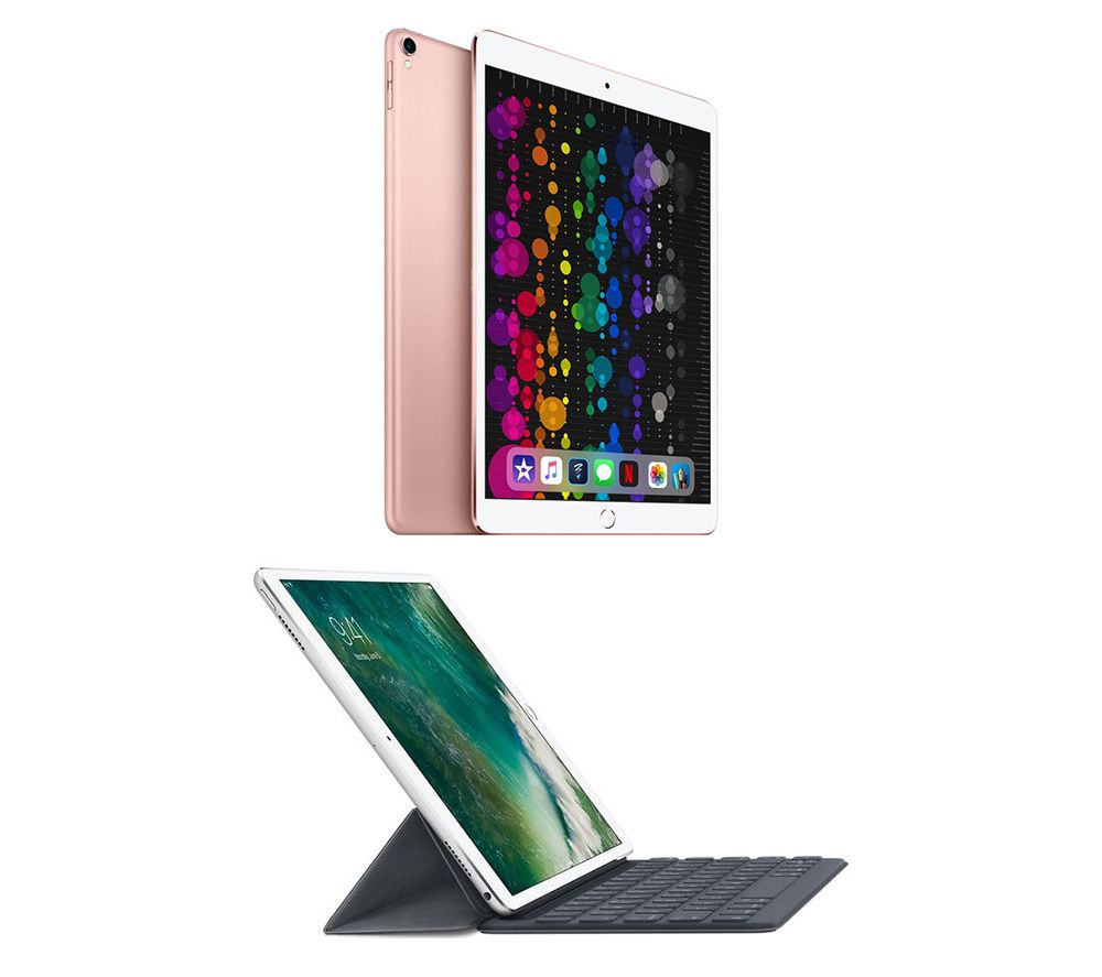 APPLE 10.5" iPad Pro Cellular & 10.5" iPad Smart Keyboard Folio Case Bundle - 512 GB, Rose Gold, Gold