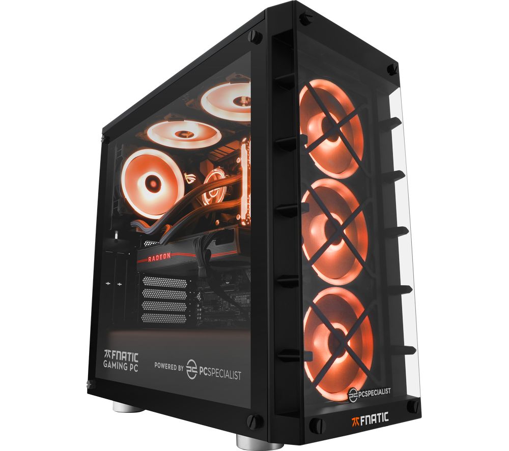 PC SPECIALIST Official Fnatic Gaming PC - AMD Ryzen 7, RX 5700 XT, 2 TB HDD & 500 GB SSD, Transparent