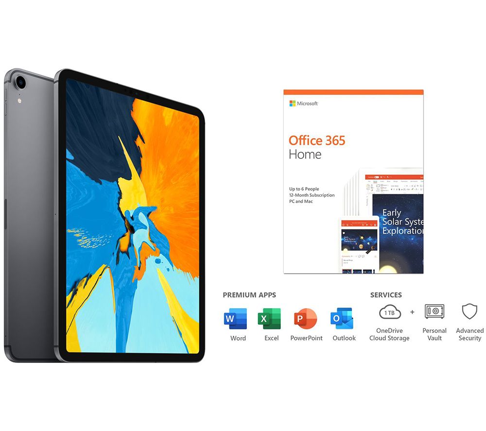 APPLE 11" iPad Pro (2018) & Microsoft Office 365 Home Bundle, White
