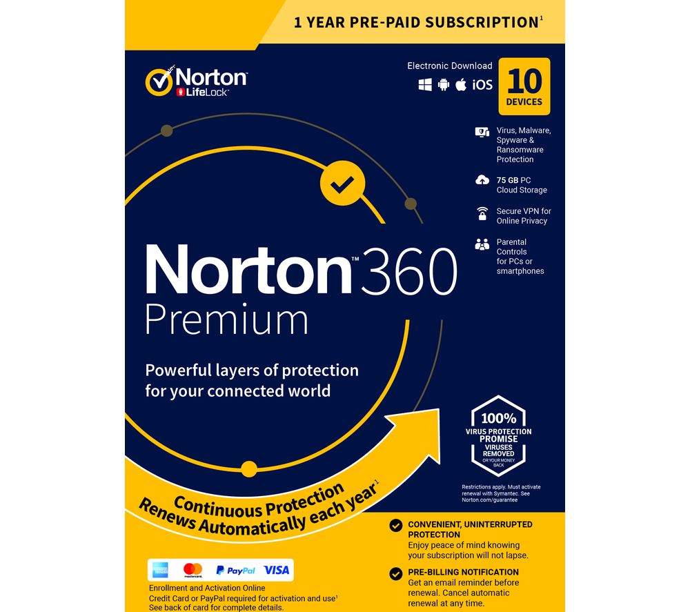 SYMANTEC 360 Premium - 1 year for 10 devices (download)