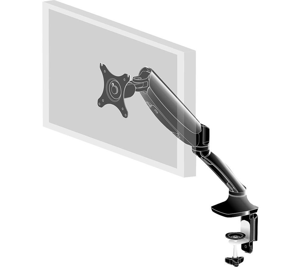 IIYAMA Gas Spring Desk Mount for Desktop Monitors - Black, Black