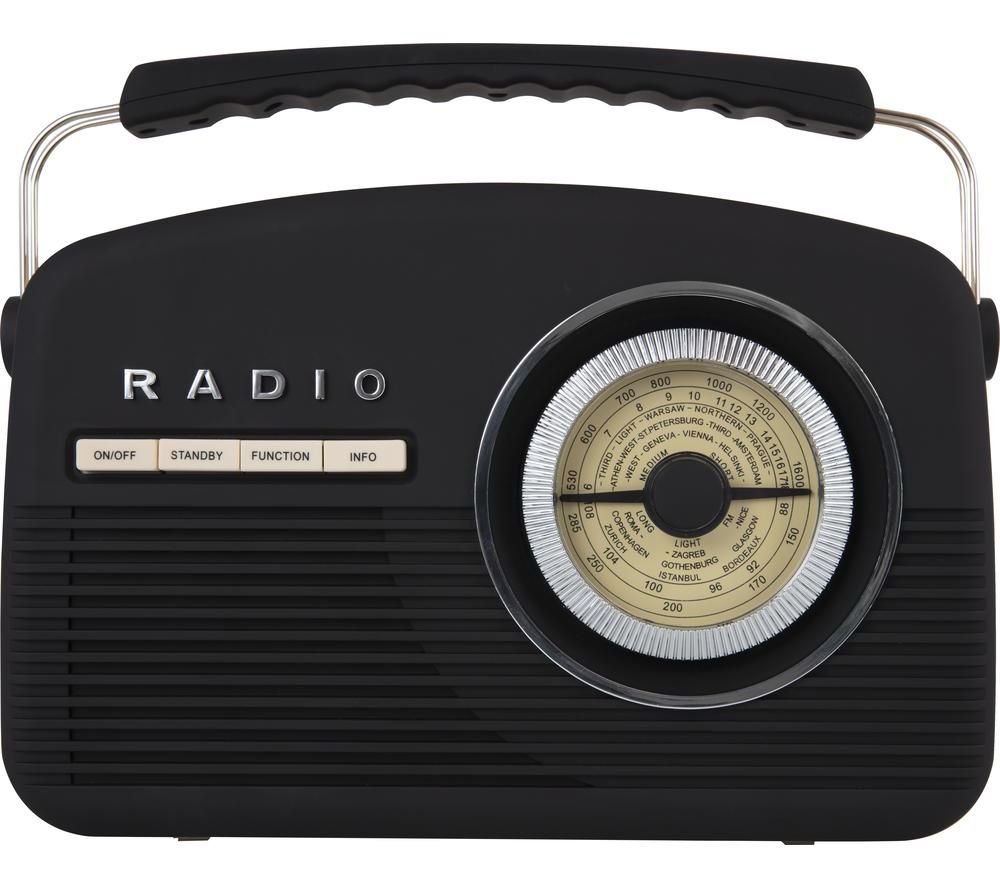 AKAI Vintage A60010VDABB Portable DAB Radio - Black, Black