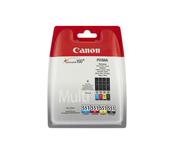 CANON CLI-551 Cyan, Magenta, Yellow & Black Ink Cartridges - Multipack