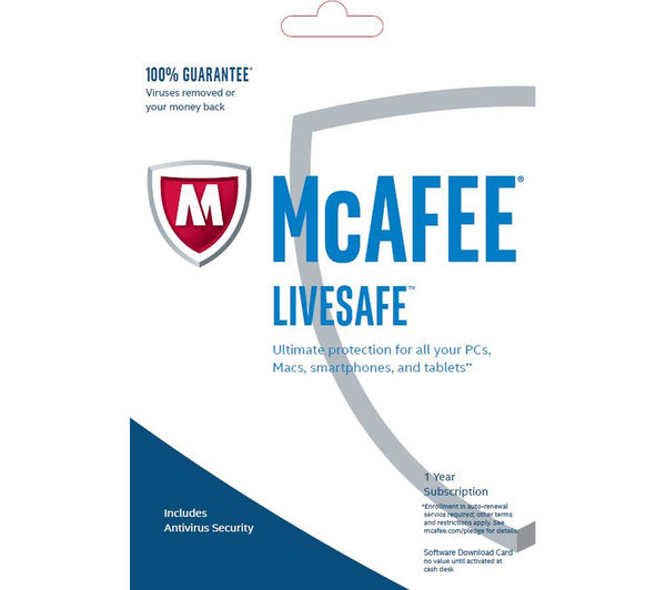 MCAFEE LiveSafe Unlimited 2017 - 1 year for unlimited devices (download)