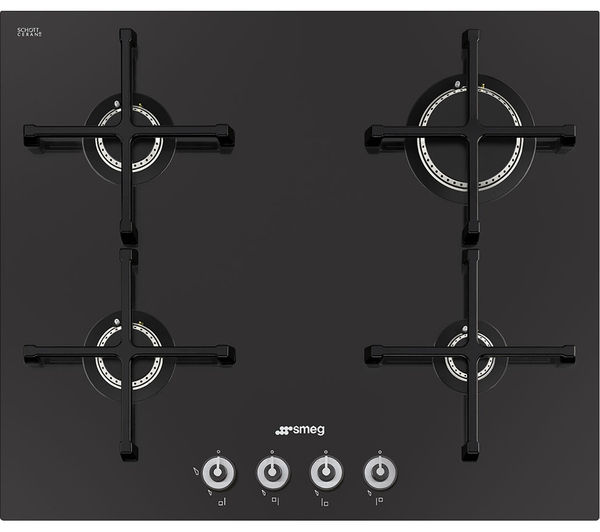 SMEG PV164CN Gas Hob - Black, Black