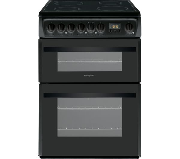 HOTPOINT Newstyle DCN60K 60 cm Electric Ceramic Cooker - Black, Black