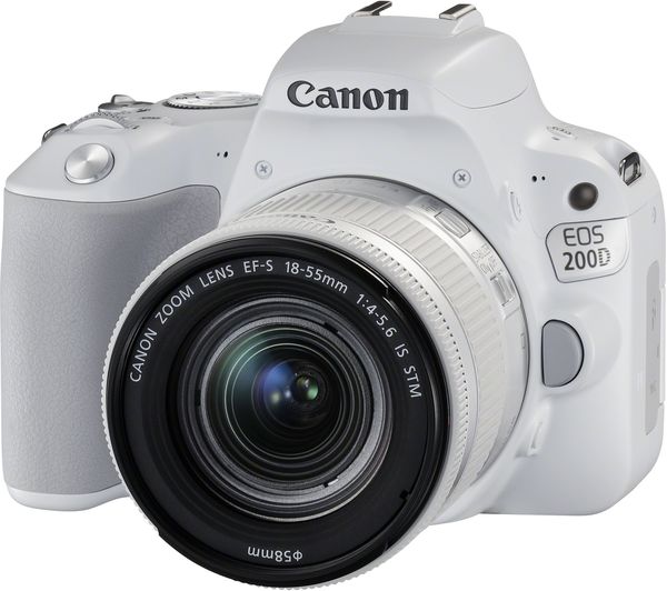 CANON EOS 200D DSLR Camera with EF-S 18-55 mm f/4-5.6 DC Lens - White, White