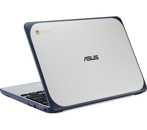 ASUS C202 11.6" Chromebook - White & Blue, White