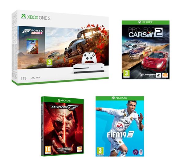 Xbox One S with Forza Horizon 4, FIFA 19, Tekken 7 & Project Cars 2 Bundle