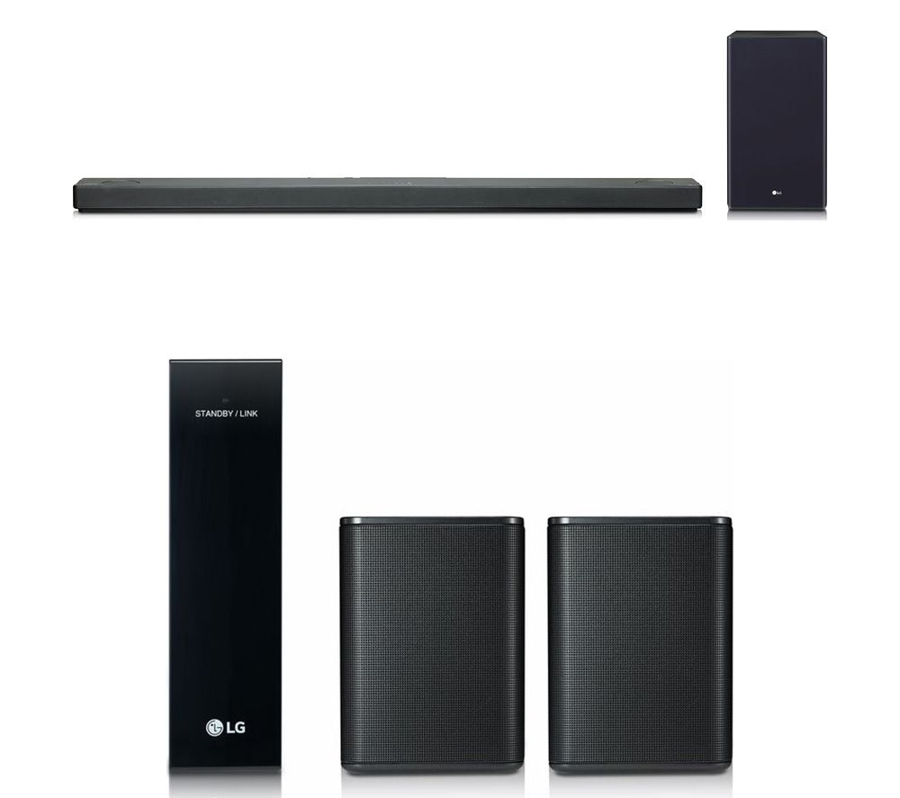 LG SL9YG 4.1.2 Wireless Sound Bar & SPK8 2.0 Wireless Rear Speaker Kit Bundle