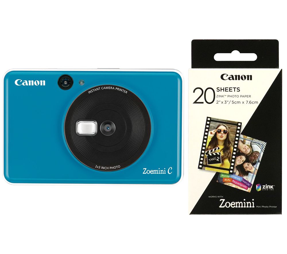 CANON Zoemini C Instant Camera & Zoemini 2 x 3” Glossy Photo Paper Bundle - Blue, Blue