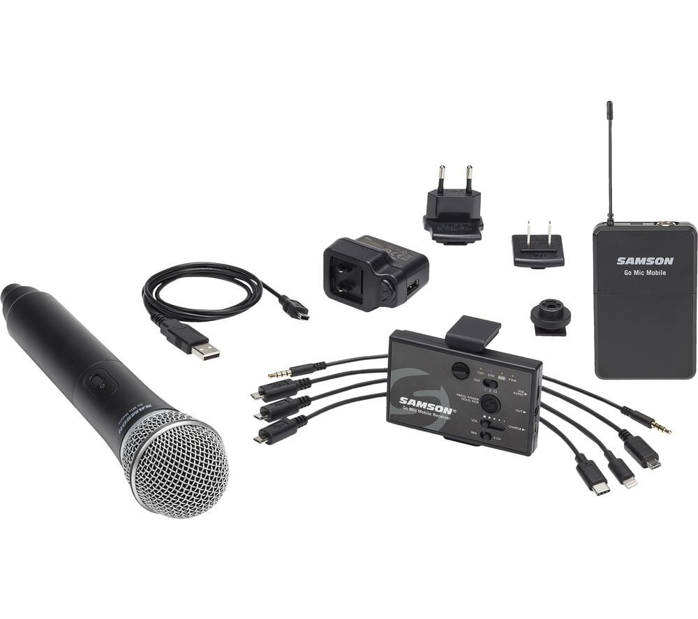 SAMSON Go Mic Mobile Lavalier Microphone Set - Black, Black