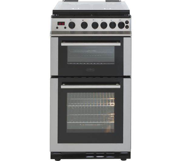 BELLING FS50GDOLm 50 cm Gas Cooker - Stainless Steel & Black, Stainless Steel