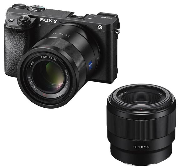SONY a6300 Mirrorless Camera, 16-50 mm f/3.5-5.6 Lens & FE 50 mm f/1.8 Standard Prime Lens Bundle